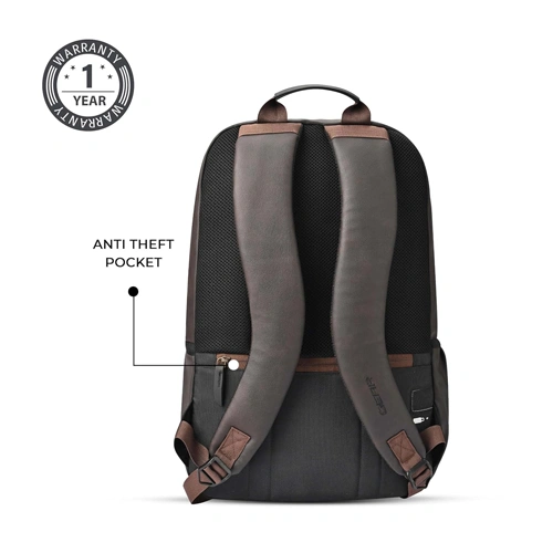 Gear Classic 4 Anti Theft Faux Leather Laptop Backpack GEAR