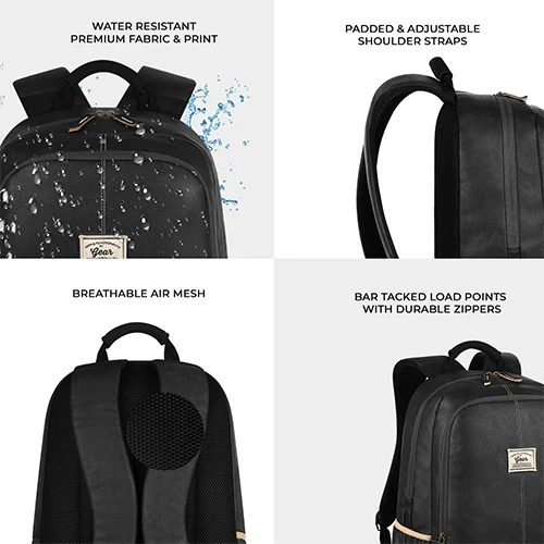 Gear Classic Faux Leather Laptop Backpack GEAR