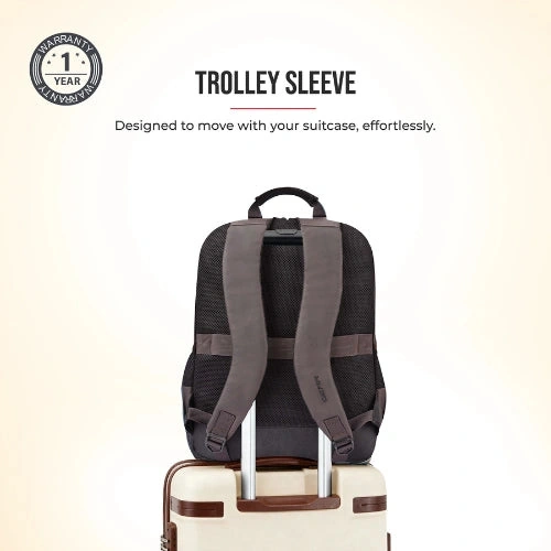Gear Vintage Boxy Faux Leather Brown-Black Laptop Backpack GEAR