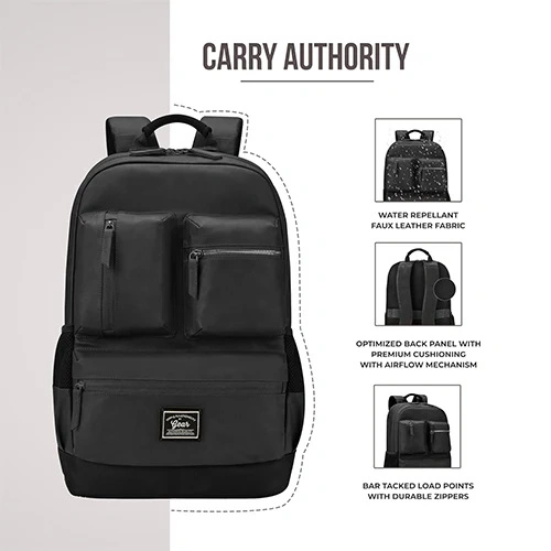 Gear Vintage Boxy Faux Leather Laptop Backpack GEAR