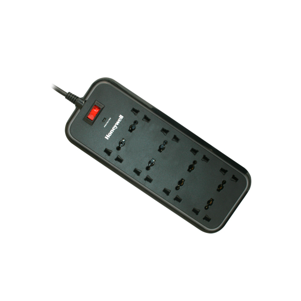 Honeywell 8 Socket 2 Meter Surge Protector (Black) HONEYWELL