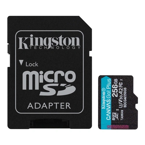 Kingston Canvas Go Plus microSD Memory Card 256GB with Adapter