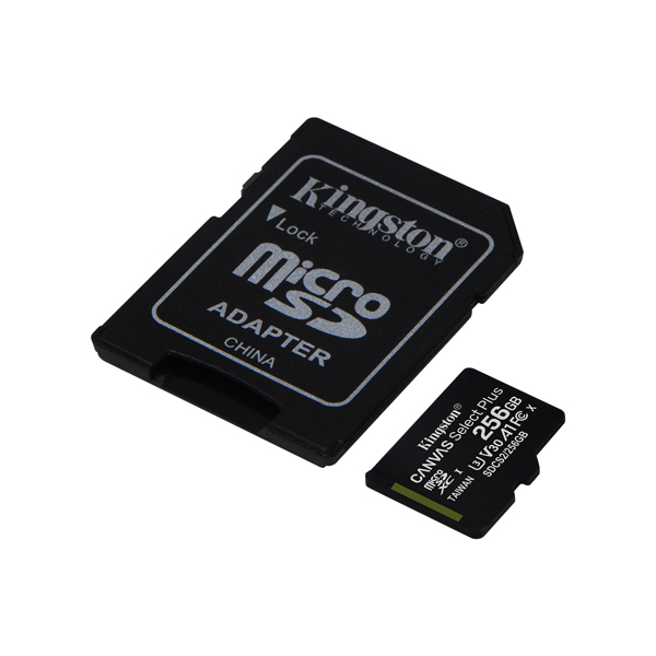 Kingston Canvas Select Plus microSD Memory Card 256GB with Adapter KINGSTON