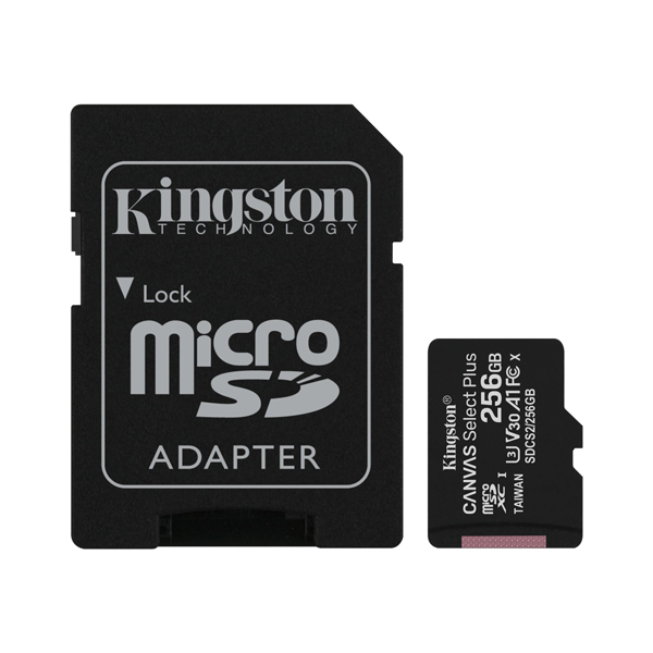 Kingston Canvas Select Plus microSD Memory Card 256GB with Adapter