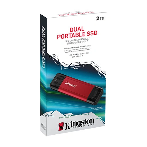 Kingston Dual Portable USB Type A and Type C 2TB SSD KINGSTON