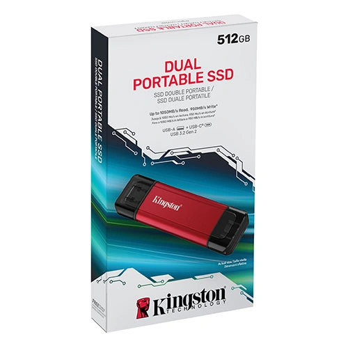 Kingston Dual Portable USB Type A and Type C 512GB SSD KINGSTON