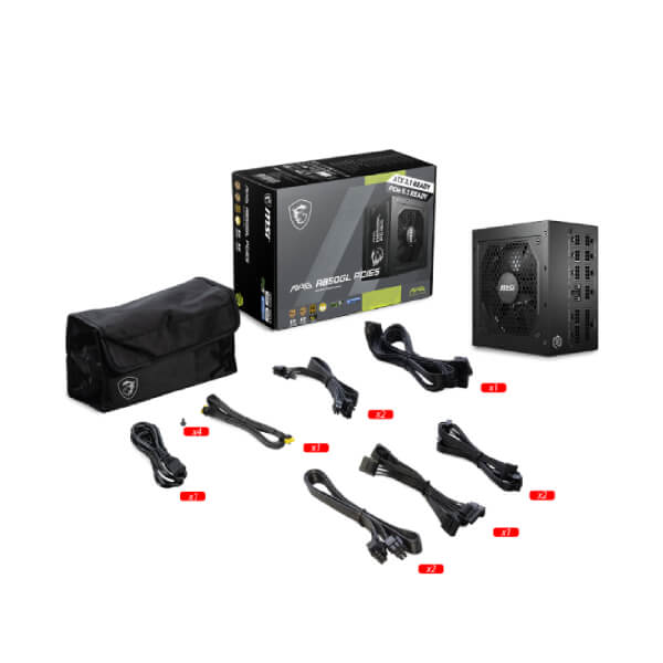MSI Mag A850GL PCIE5 ATX 3.1 Gold Fully Modular SMPS MSI