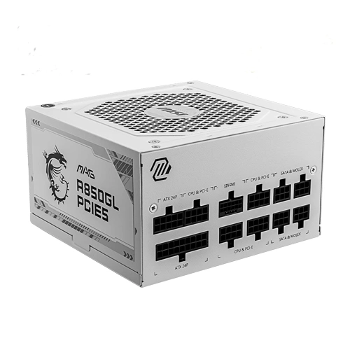 MSI MAG A850GL PCIE5 White Gold ATX 3.1 Fully Modular SMPS MSI