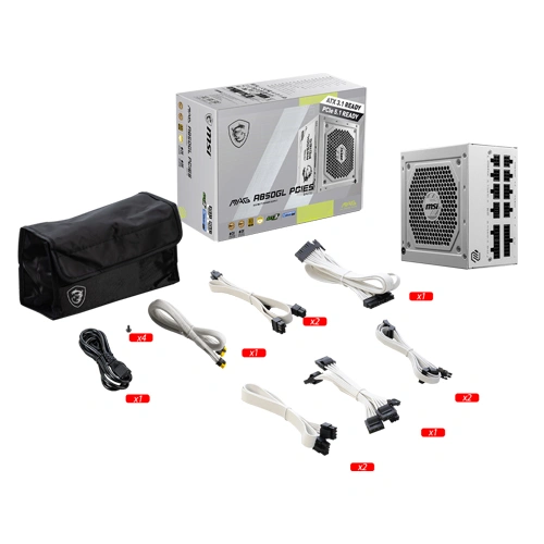 MSI MAG A850GL PCIE5 White Gold ATX 3.1 Fully Modular SMPS MSI