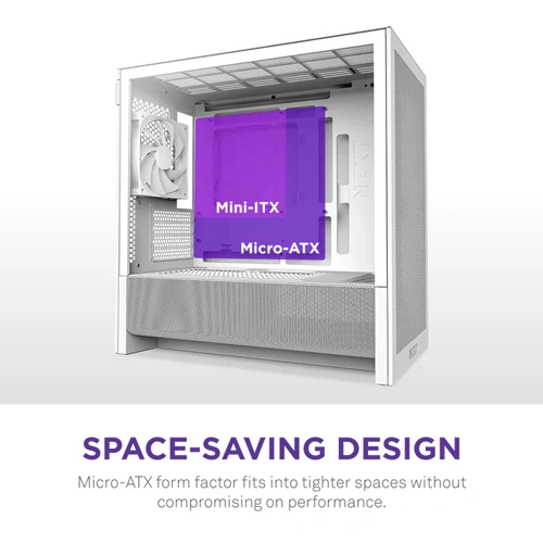 NZXT H3 Flow White M-ATX Mini Tower Case 2025 Edition NZXT
