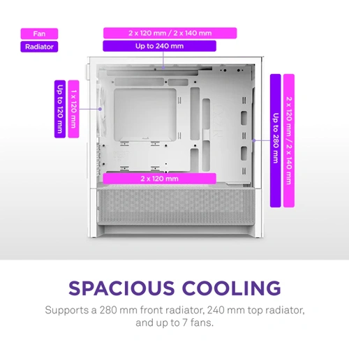 NZXT H3 Flow White M-ATX Mini Tower Case 2025 Edition NZXT