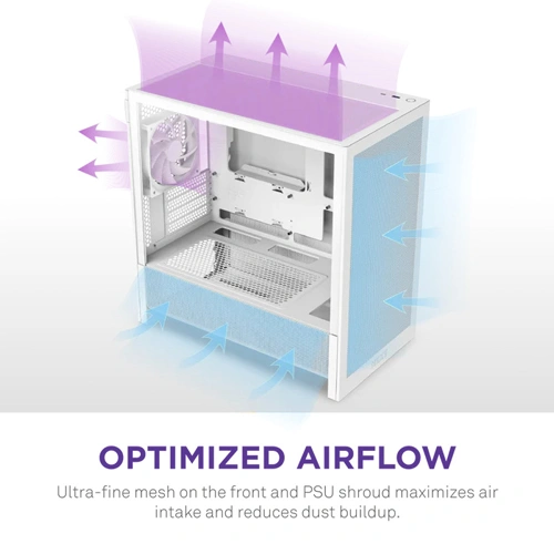 NZXT H3 Flow White M-ATX Mini Tower Case 2025 Edition NZXT