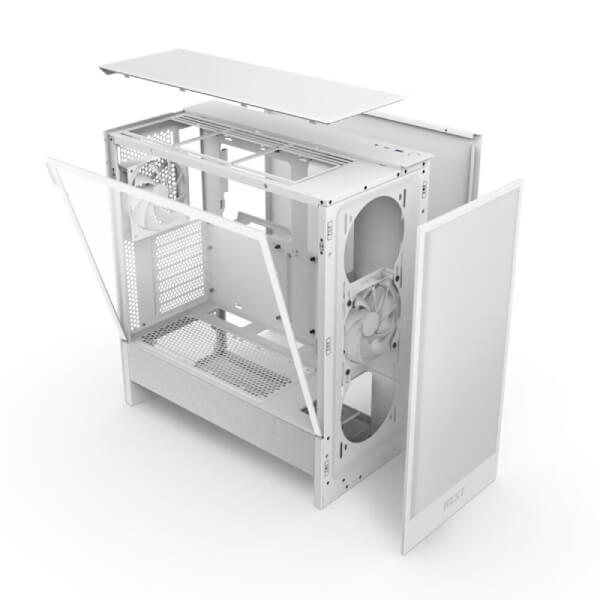 Nzxt H5 Flow 2024 Edition E-ATX White Mid Tower Case NZXT