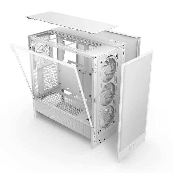 Nzxt H5 Flow RGB 2024 Edition E-ATX White Mid Tower Case NZXT