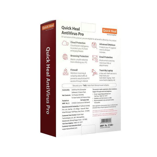 Quick Heal Pro 2 User 3 Year QUICK HEAL