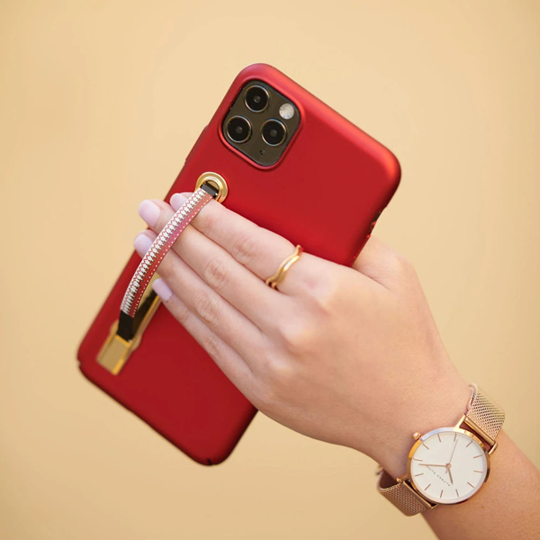 SleekStrip Phone Stand and Grip - Gold Base With Tis The Season Strip SLEEKSTRIP