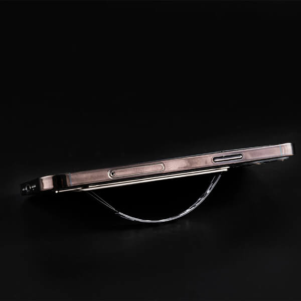 SleekStrip Phone Stand and Grip - Gunmetal Base with B&W Camouflage Strip SLEEKSTRIP