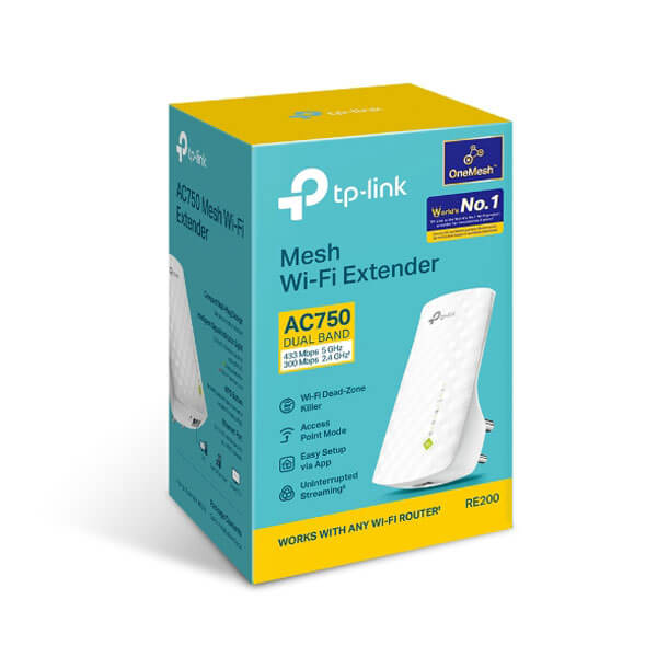 TP-Link RE200 AC750 Wi-Fi White Range Extender TPLINK